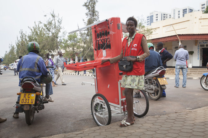 Jeanne Marie Uhiriwe, solar kiosk franchisee, Kigali, Rwanda