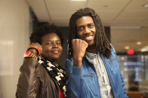 Selmor and Tendai pose for a #strengthie during their visit to the U.S.