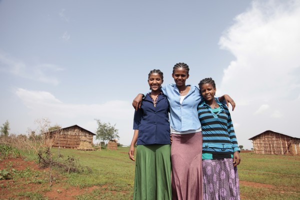 Fifteen-year-old Mantegbosh (far left) is now in school in Ethiopia—and unmarried—thanks to DFID support. (Photo credit: Sheena Ariyapala/Department for International Development)