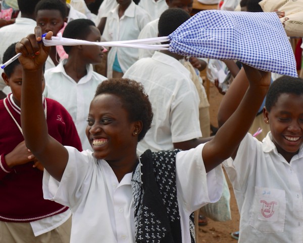 Students with their Days for Girls Kits. (Photo credit: Days for Girls)