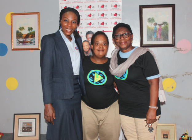Awele and Rose Mordi (center and right) preparing for an awareness walk in 2015.